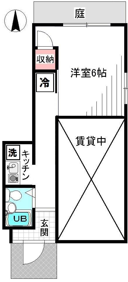 JR総武線 新小岩駅 徒歩10分 3階建 築48年(1K/1階)の間取り写真