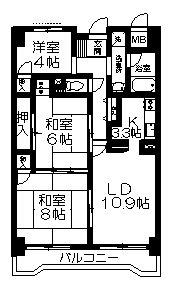 YSKコーポ幸町(3LDK/3階)の間取り写真