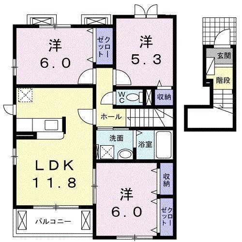リバーサイド無限∞ II(3LDK/2階)の間取り写真