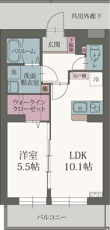 アルカディア(1LDK/2階)の間取り写真
