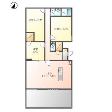 HARVEY RESIDENCE日和(3LDK/2階)の間取り写真