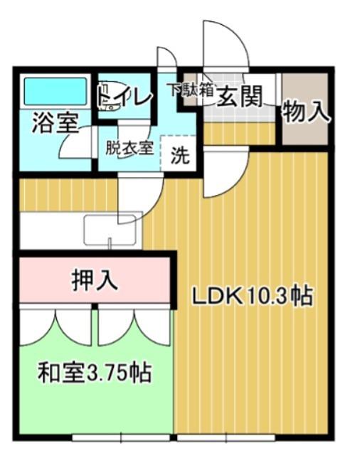 サンライズハイツ(1LDK/2階)の間取り写真