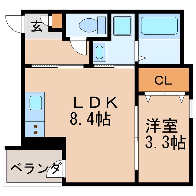 CRASTINE大杉(1LDK/2階)の間取り写真