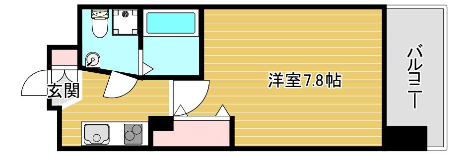 AFFLUENCE難波(1K/3階)の間取り写真