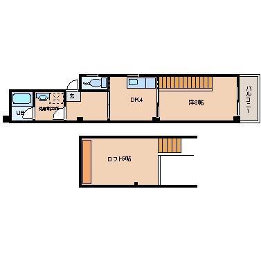 文厚ビル(1DK/2階)の間取り写真