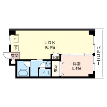 セピアコート JA(1LDK/3階)の間取り写真