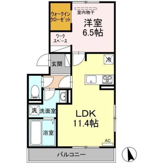 プレミアステイツS(1LDK/2階)の間取り写真