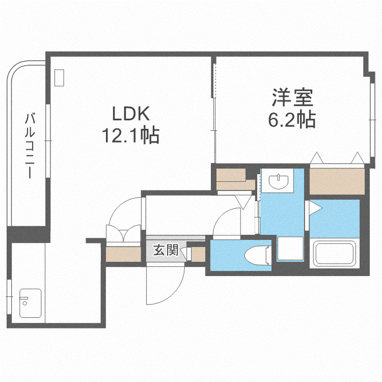 ASTAGE宮の森(1LDK/2階)の間取り写真
