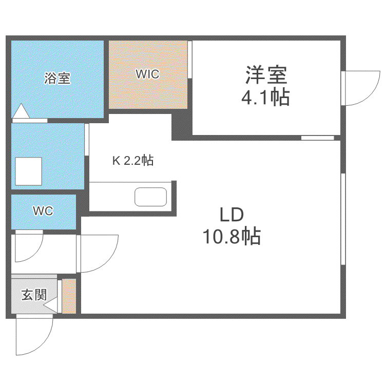 北斗エンブレム札幌(1LDK/3階)の間取り写真