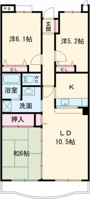 ヴェルセーヌ(3LDK/1階)の間取り写真