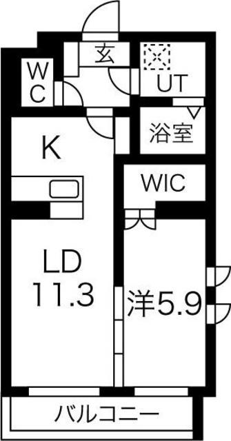 グランリーオ23(1LDK/1階)の間取り写真