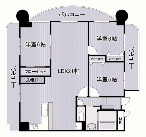 クレセール守恒(3LDK/1階)の間取り写真