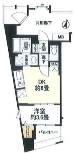 リビオレゾン千代田岩本町ルジェンテ(1DK/5階)の間取り写真