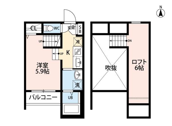 CRESTRE SUR 新水前寺(ワンルーム/1階)の間取り写真