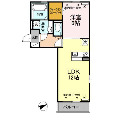 ルミエールYAMATO(1LDK/3階)の間取り写真