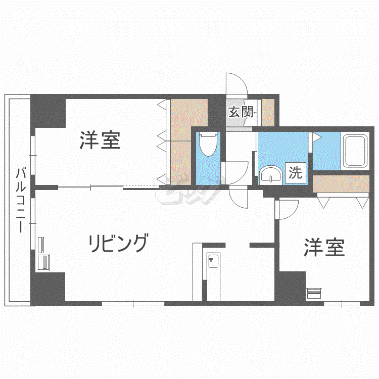 サンコート北7条 壱番館(2LDK/6階)の間取り写真