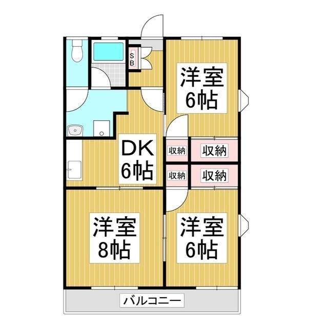 スカイコーポ高宮(3DK/3階)の間取り写真