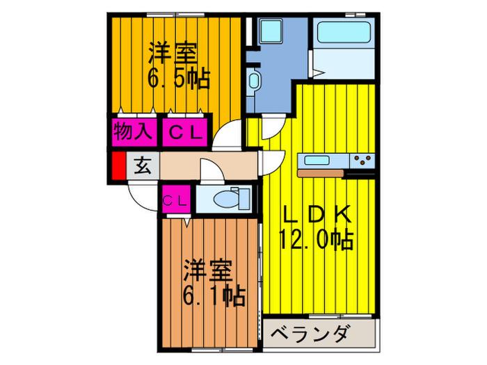 LE GRAND AMENITY HILL ノース(2LDK/1階)の間取り写真