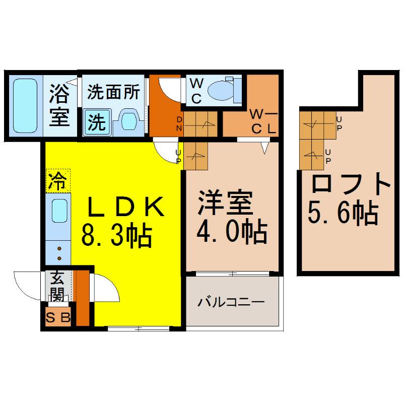 パルクカナヤマII(1LDK/1階)の間取り写真