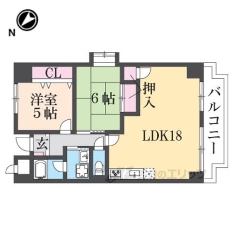 ベルメゾン宮下(2LDK/4階)の間取り写真