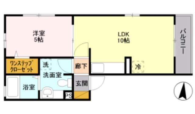 ヴェリナ旭町(1LDK/3階)の間取り写真