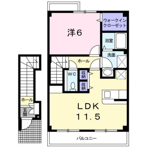 PULITO CASA(1LDK/2階)の間取り写真