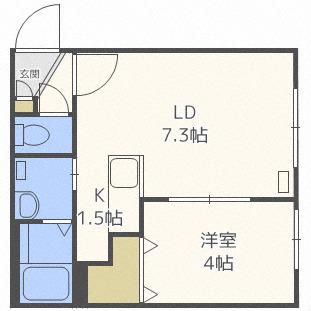 TSUBAKI SQUARE静修学園前(1LDK/1階)の間取り写真
