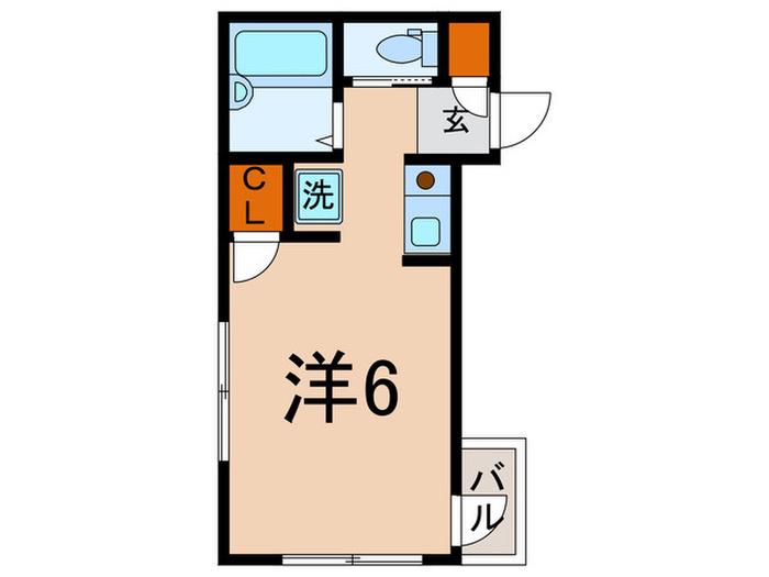 CASA・COLLINE(ワンルーム/1階)の間取り写真
