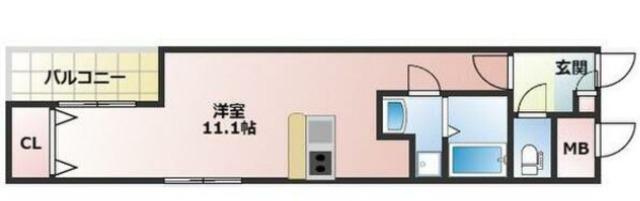 アーバンコート伝法(ワンルーム/2階)の間取り写真
