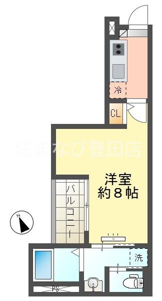 JACK JOSUII(1K/3階)の間取り写真