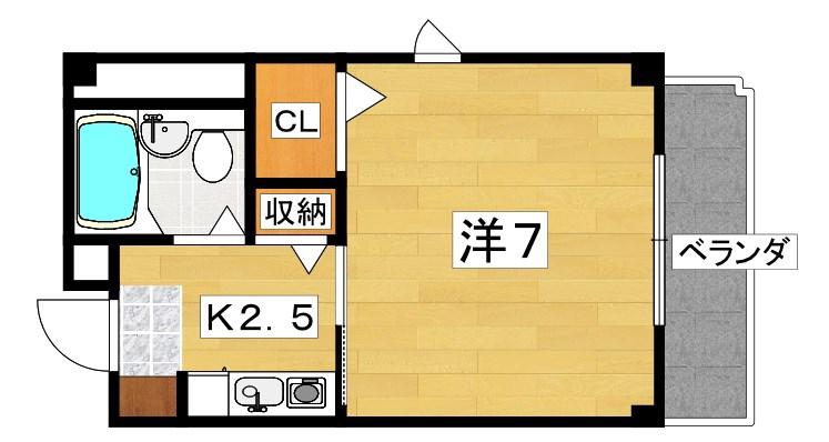 サンハイツ(1K/2階)の間取り写真