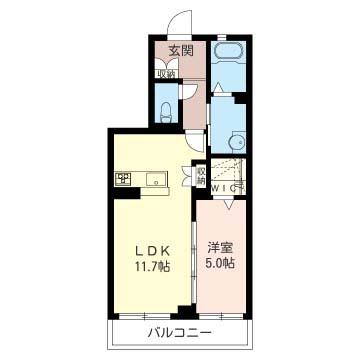 アラモアナ(1LDK/2階)の間取り写真