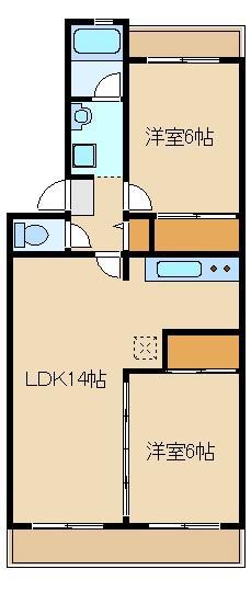サンビュー大泉(2LDK/1階)の間取り写真