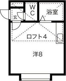 北27条クラブハウスB(1DK/2階)の間取り写真