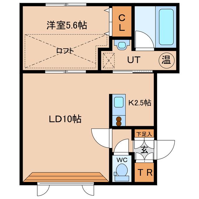 シンフォニー東光(1LDK/2階)の間取り写真