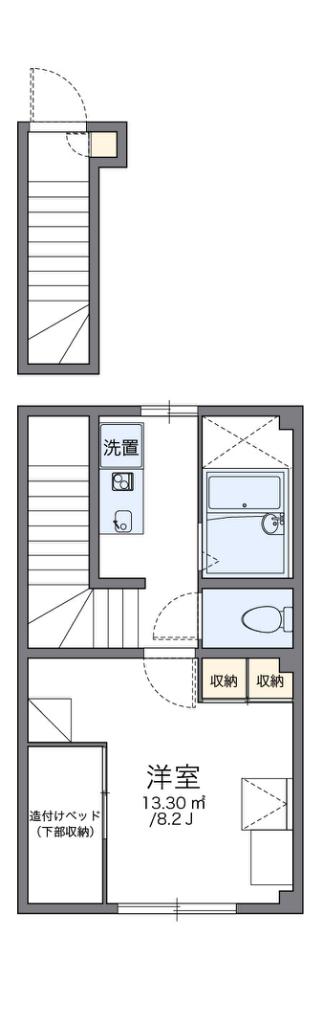 レオパレスLUNASKY(1K/2階)の間取り写真