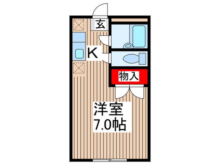 エステートP-2(ワンルーム/2階)の間取り写真
