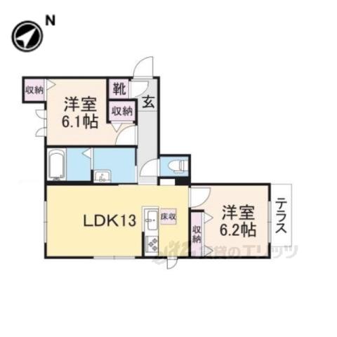 バージェ ボカ(2LDK/2階)の間取り写真