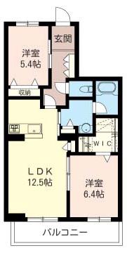 レジェンド ヴィラ(2LDK/2階)の間取り写真