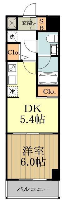 パティーナ武蔵関(1DK/10階)の間取り写真