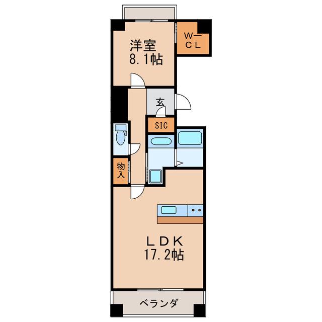 LASANTE東桜(1LDK/5階)の間取り写真