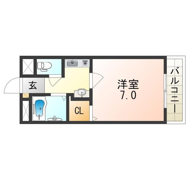三国ヶ丘ピア(1K/5階)の間取り写真