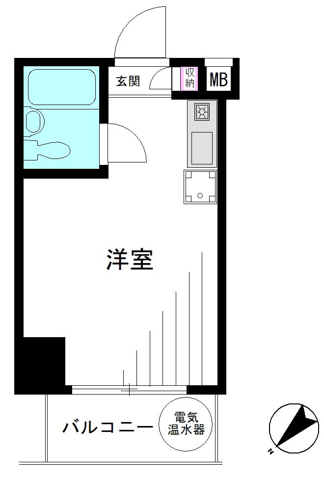 蔵前ハイム(ワンルーム/4階)の間取り写真
