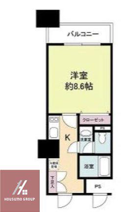 メゾンドヴィレ大阪城公園前(1K/21階)の間取り写真
