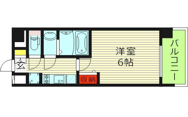 プレリス鶴見緑地グランガーデリア(1K/10階)の間取り写真