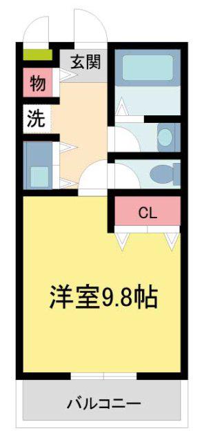 ユニハイム(1K/1階)の間取り写真
