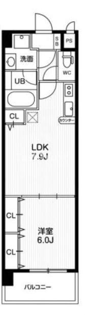 アーバンフラッツ城東(1LDK/6階)の間取り写真