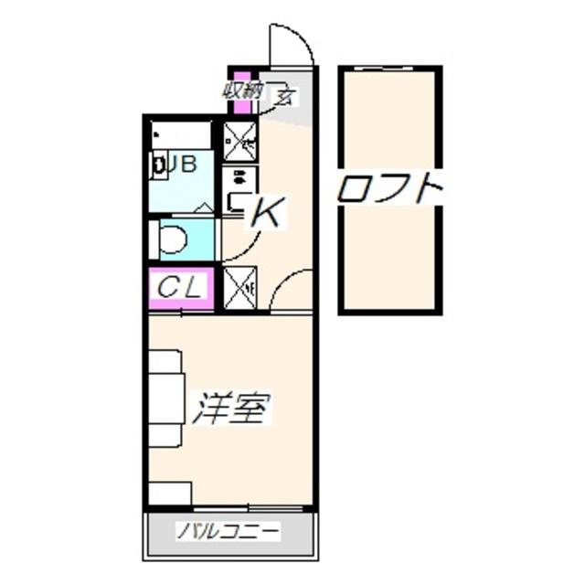 レオパレス諏訪森(1K/2階)の間取り写真