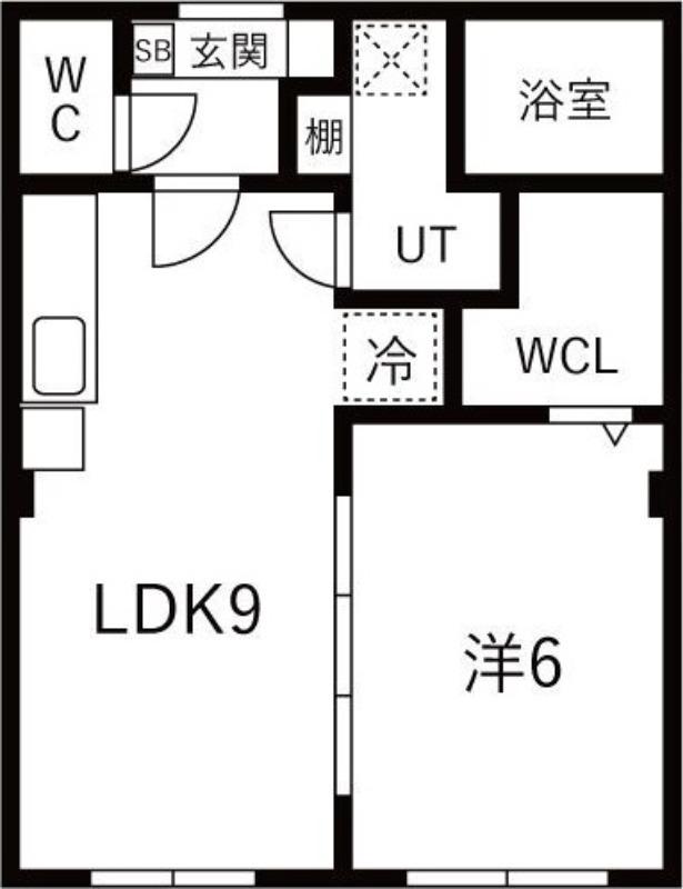 坪川ビル(1LDK/3階)の間取り写真