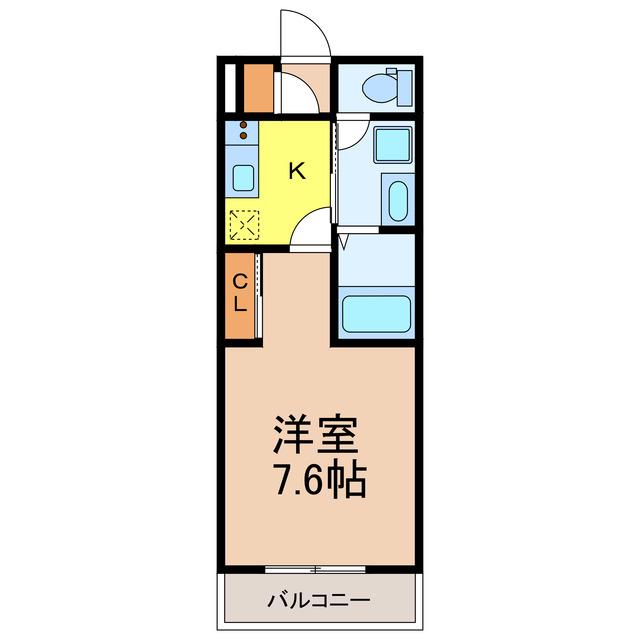 LALLURE御幸町(1K/2階)の間取り写真